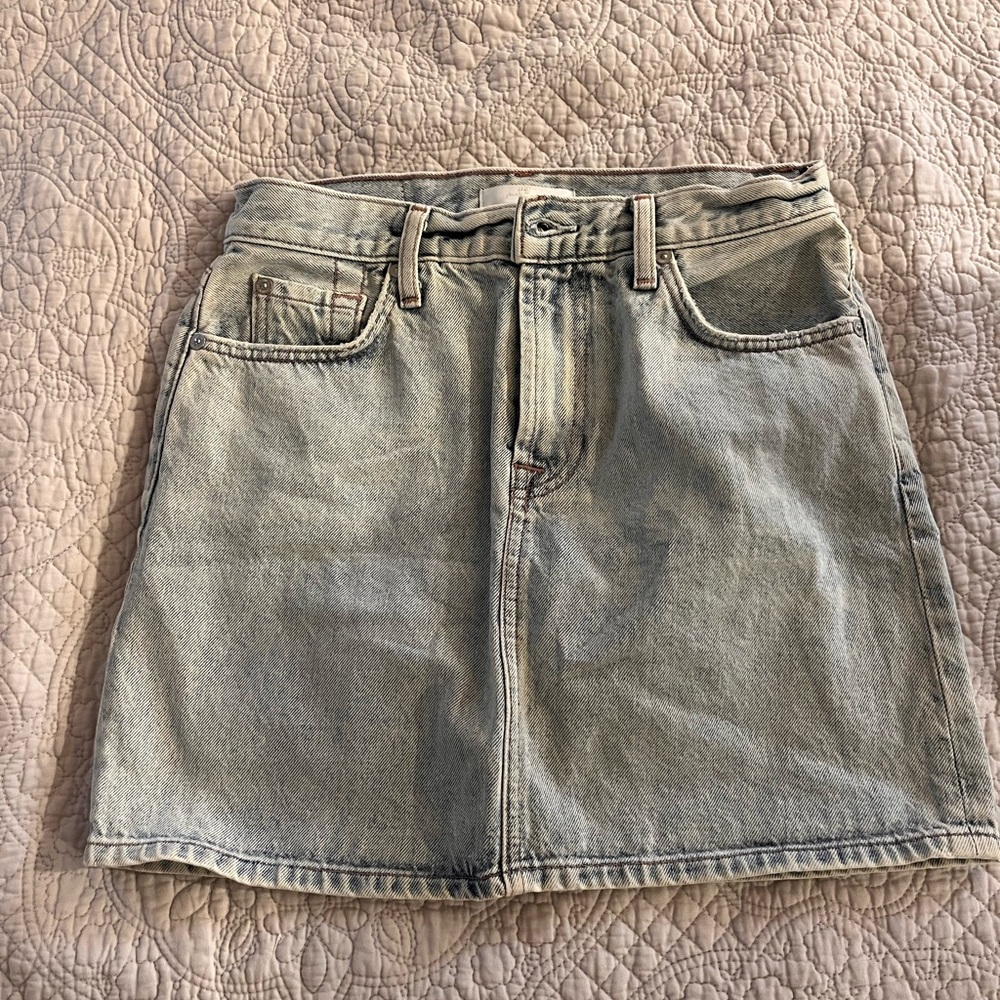 7 For All Mankind- Classic Denim Mini Skirt